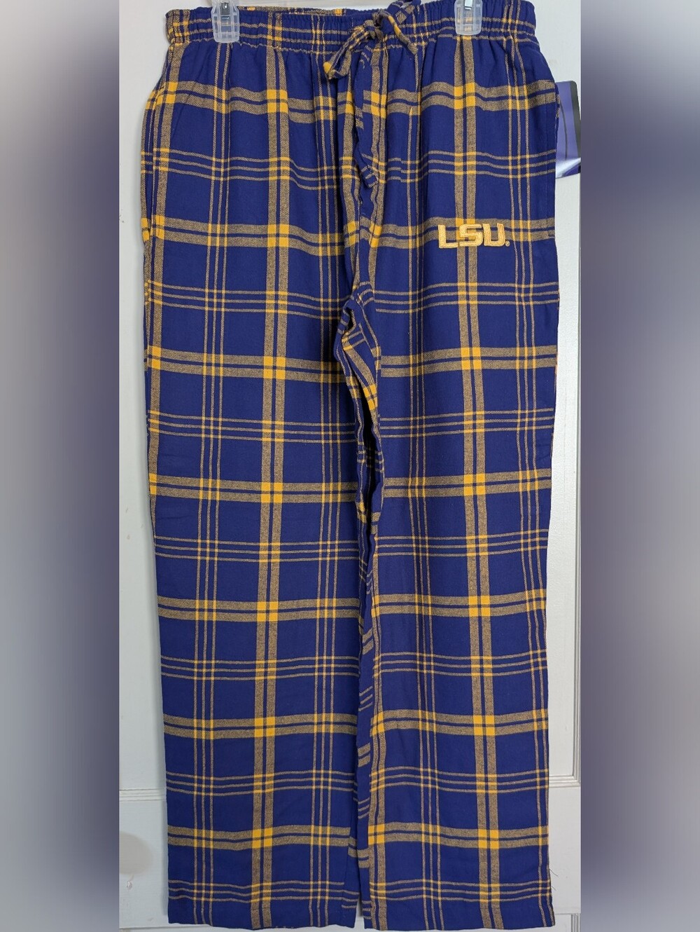 LSU Tigers Men's Purple & Yellow Plaid Lounge Pants